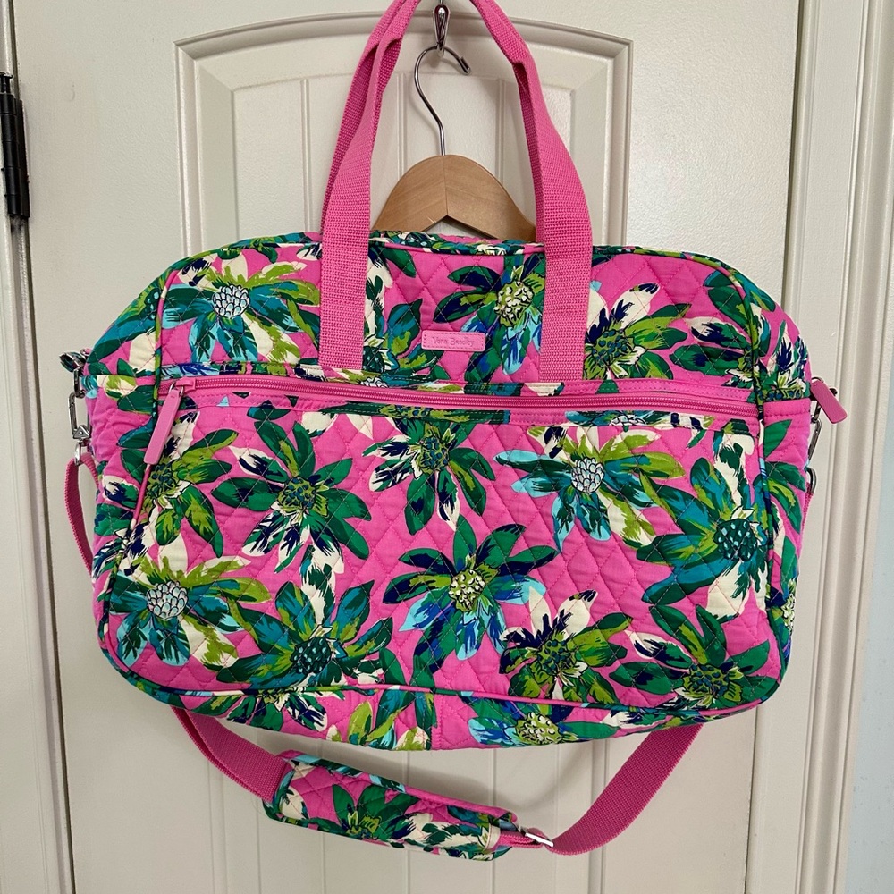 Vera Bradley Hot Pink Floral Quilted Travel Duffel
